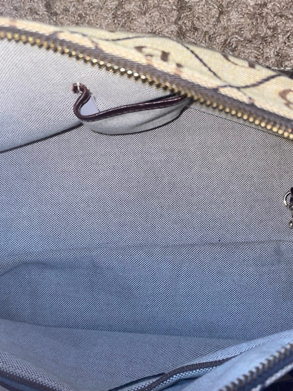 Dooney & Bourke Brown Tan Signature DB Satchel - Picture 3 of 4